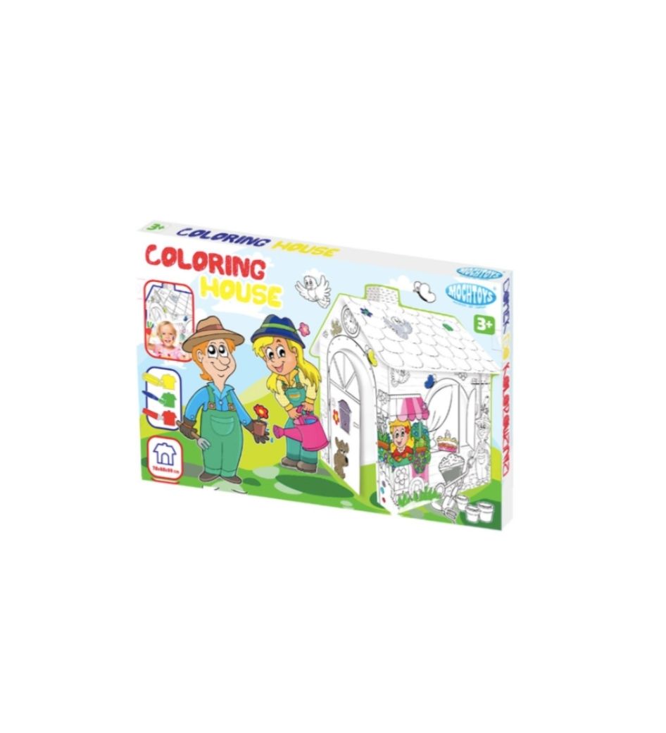 Maison carton à colorier enfant2