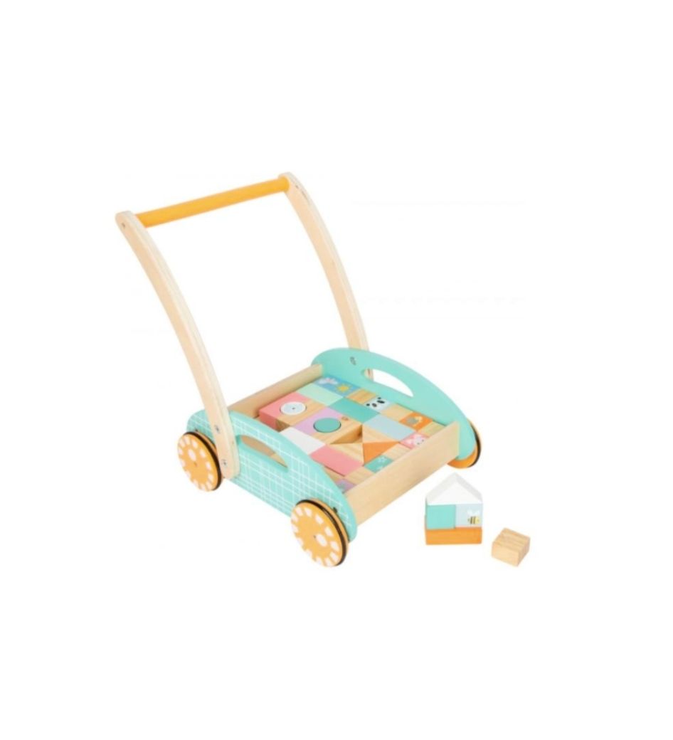 Trotteur blocs bois pastel